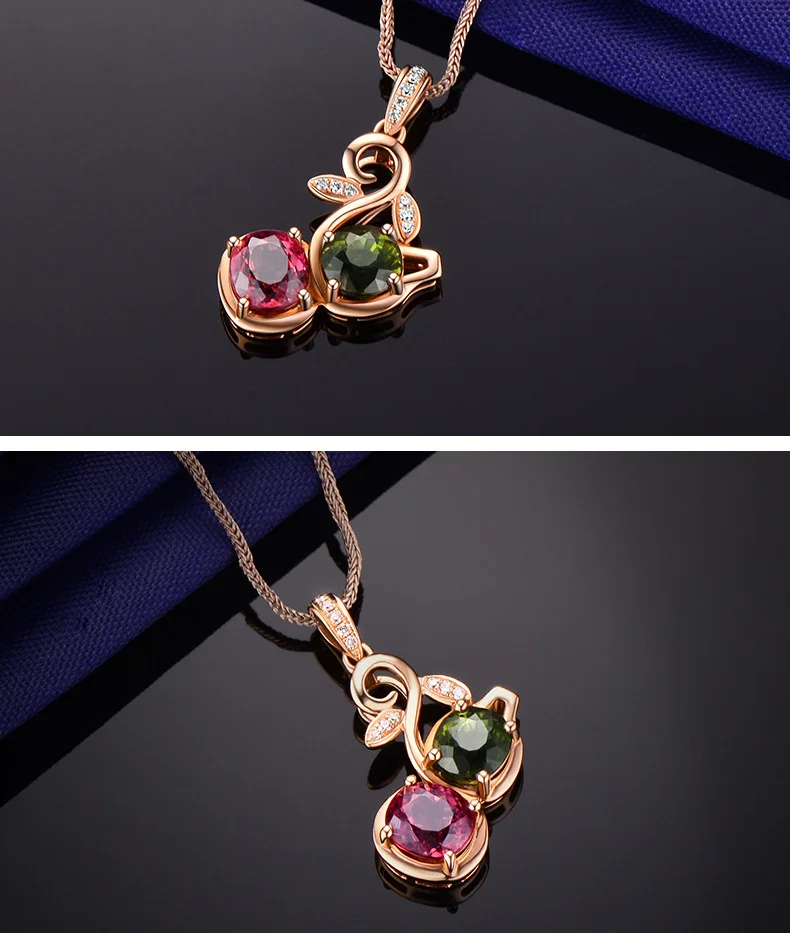Bague Ringen, стиль, женское серебро 925, ювелирное ожерелье, розовое золото, цвет турмалин, подвеска, ключица, цепь, подарок на свадьбу