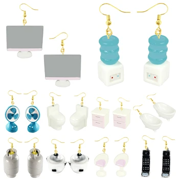 

Earring For Women Resin Drop Custom Made Handmade Cute Girls Gift Eardrop Fun Computer Bathtub Drinking Fountain Toilet