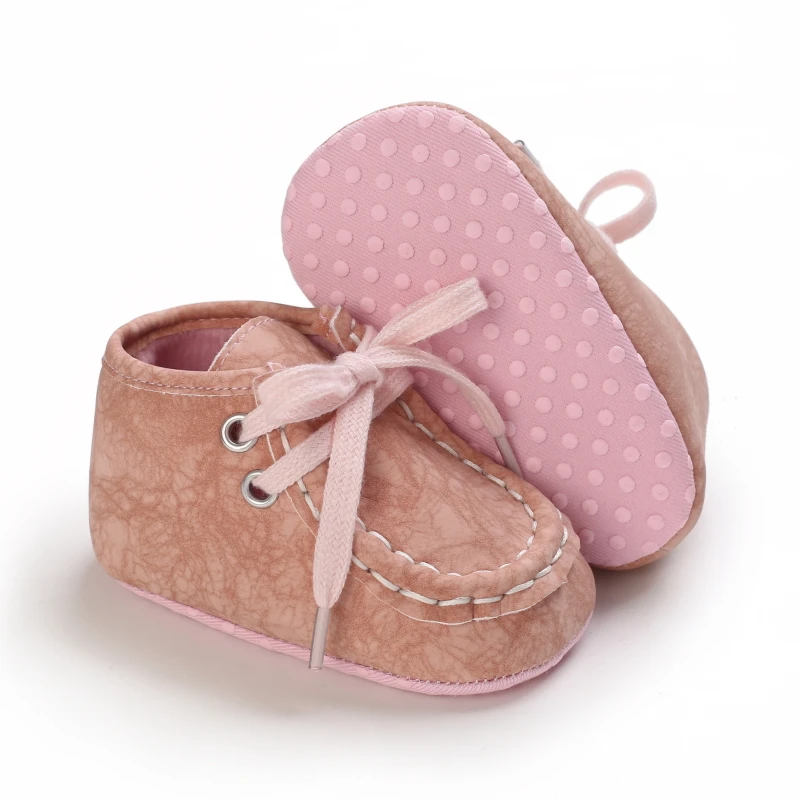 Newborns Fashion Solid Color Casual Shoes Princess Shoes Soft-soled Sneakers 0-18 Months Baby Bed Shoes Baby Walking Shoes