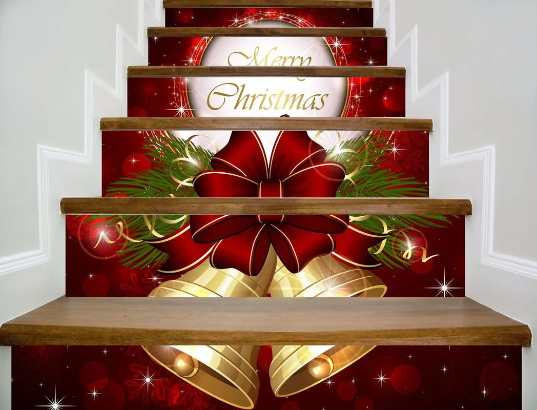 

6Pieces/set Christmas Snowman 3D Simulation Stair Stickers Waterproof Fashion Creative Decorative Wall Stickers Home Dropship