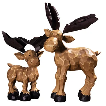 

Nordic Creative Christmas Deer Art Sculpture Elk Statue Resin Craft Christmas Show Window Decorations For Home R3460