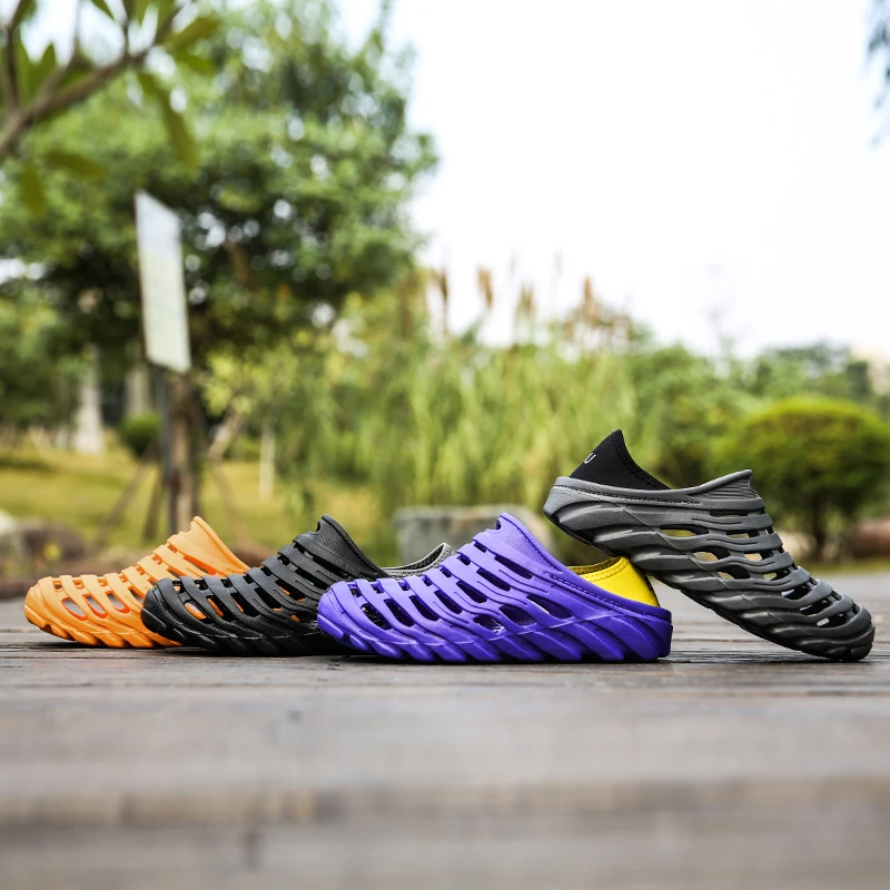 Сандалии мужские быстросохнущие спортивные шлепанцы с ремешком для сада и пляжа