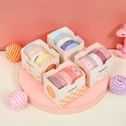 Bande adhésive Morandi pour masquage, 2x10mm, 5 pièces/ensemble, autocollant décoratif pour Scrapbooking, journal intime, papeterie japonaise, décor d'automne 