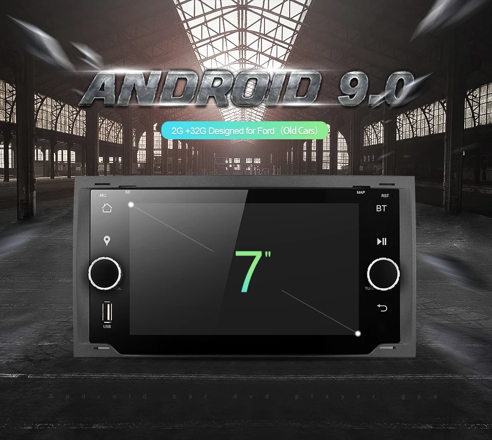 Cheap uniway ALLFKS7071  2G+32G  android 9.0 car dvd for Ford Mondeo C-max focus galaxy S-max fusion ranger escape expedition fiesta 0