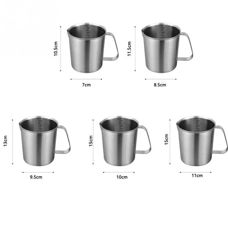 

Practical Measuring Cup Stainless Steel Coffee Nozzle Design Tea Home Baking With Scale Large Capacity Thick Liquid Milk Kitchen