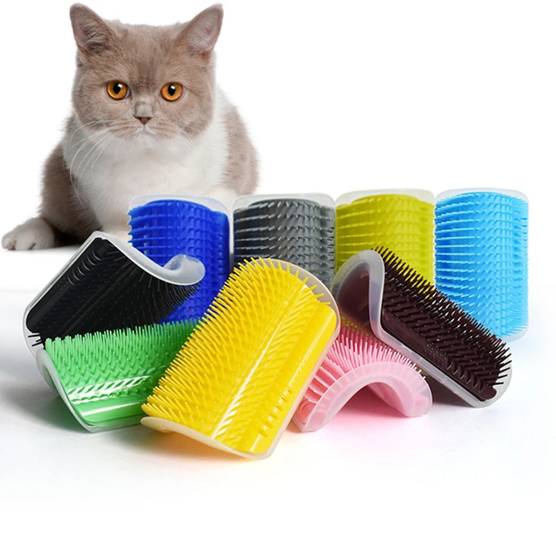 Mascotas para mascotas productos para gatos cepillo esquina gato masaje cepillo peine con Catnip Cat la cara con cosquillas peine