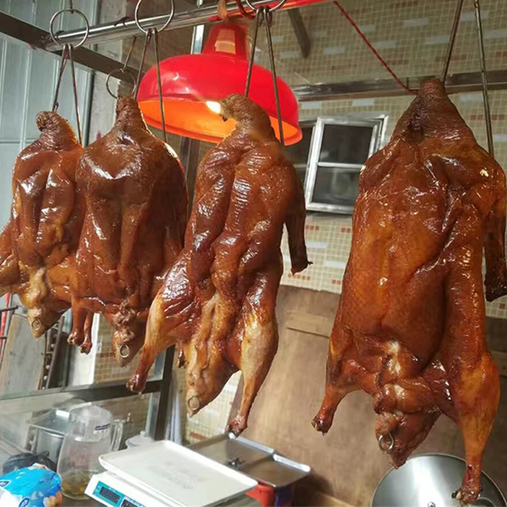 5pcs 3-Prong Meat Hooks Stainless Steel Hanging Storage Farmhouse Butcher Hooks 0.35x25cm