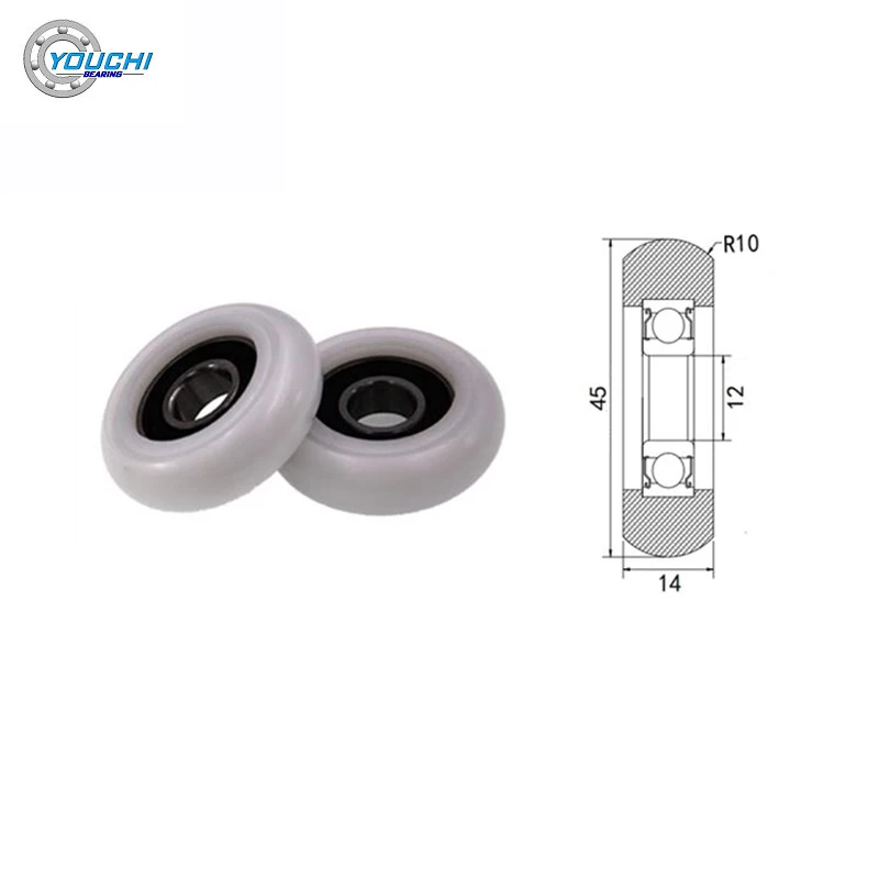 OD 45mm Plastic Coated Bearing Rollers With 6001 Bearing 12x45x14mm