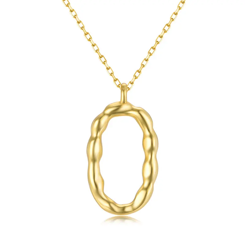 UMODE Девушки 18K ожерелье с золотыми буквами для женщин 925 пробы серебряные ожерелья звенья цепи подвески хорошее ювелирное изделие подарки любовника LN0474 - Цвет камня: O