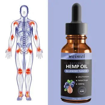 

Blueberry Flavor Hemp Oil 1000mg Bio-active Hemp Seeds Oil Extract Drop for Pain Relief Reduce Anxiety Better Sleep Essence