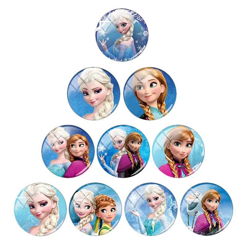Disney холодное сердце анимация 12 мм/15 мм/16 мм/18 мм/20 мм/25 мм фото стекло кабошон купол