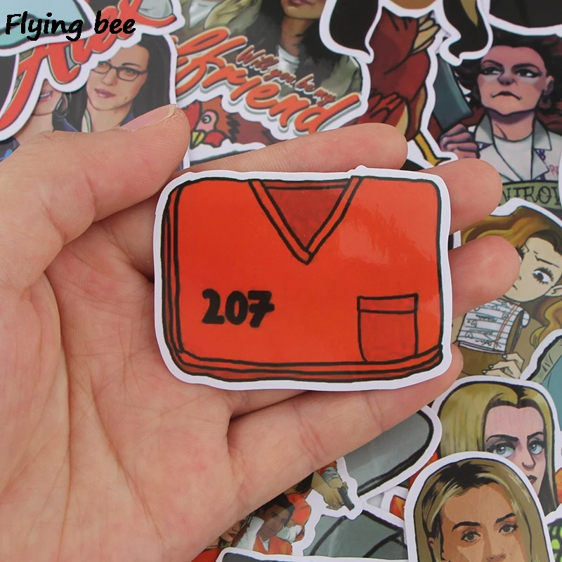 Flyingbee 35 шт. оранжевый Новая черная наклейка модная ПВХ наклейка s для DIY багажа ноутбука скейтборда автомобиля стикер s X0351