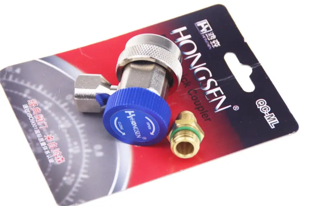 low pressure R134a adjustable connector auto ac refrigerant pressure gauge connector QC-ML Free shipping