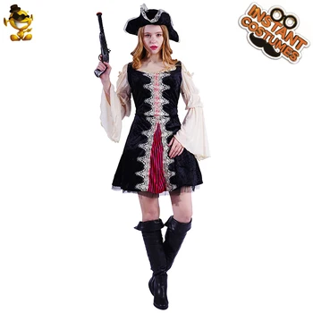 

Pirate Cosplay Costume Party Beauty Dress Masquerade Halloween Adult Women Performance Clothing Ancient Pirate For Purim Costume
