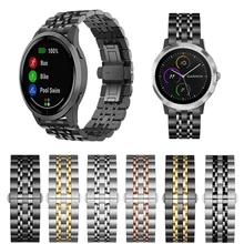 Металлический классический ремень для Garmin Vivoactive 4 3/Vivomove огнеупорные часы браслет из нержавеющей стали для Forerunner 245 645 браслет