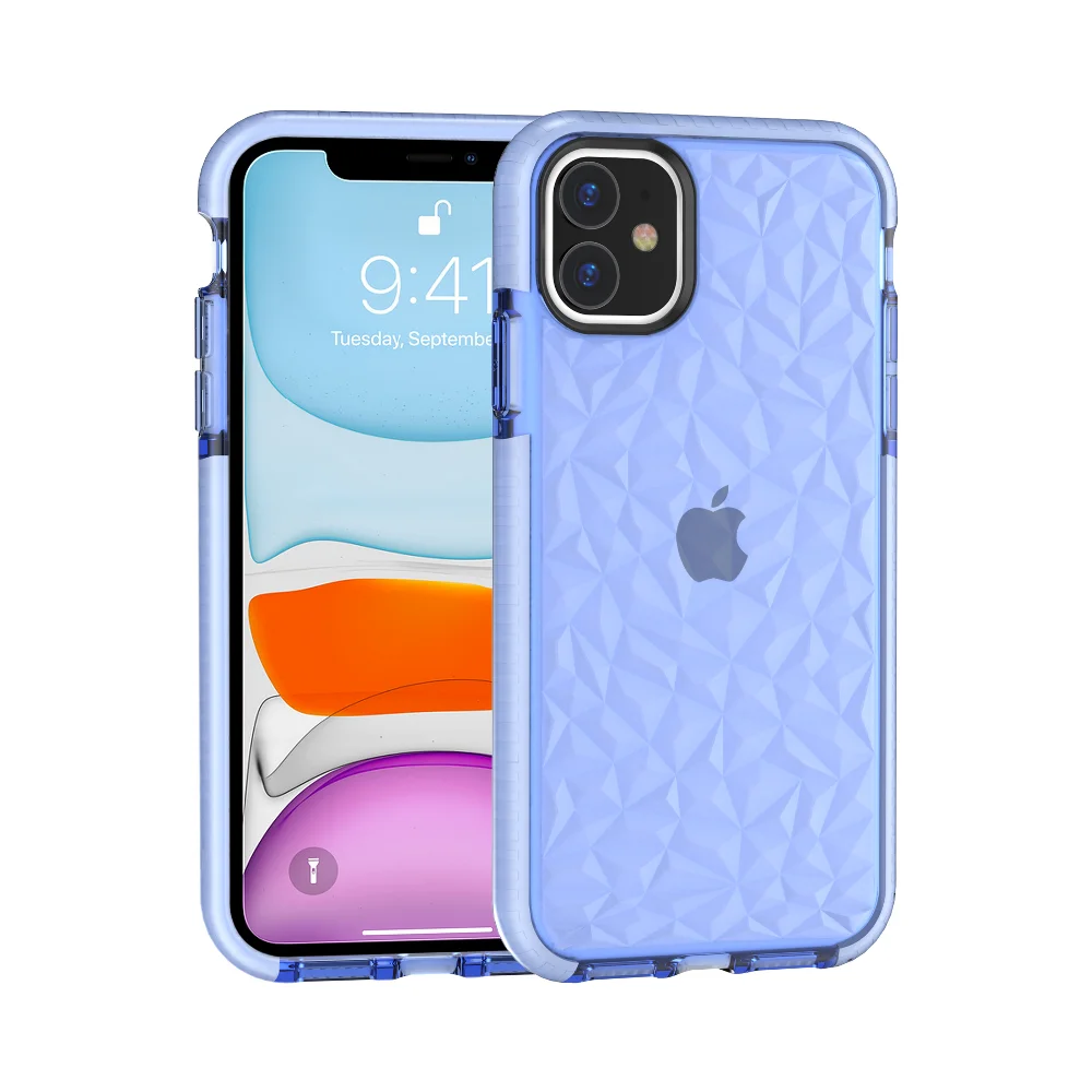 100 шт./лот прозрачный алмаз зерна ТПУ+ D30 высокого качества чехол для iPhone 6 7 8 X XS XR XS Max 6 7 8 plus 11 Pro максимальный чехол