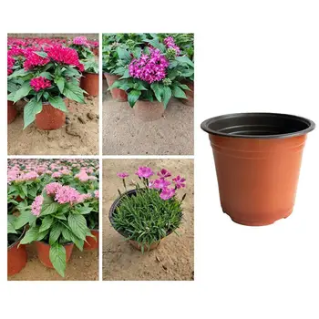 

10Pcs/Lot Flower Pot Plastic Plant Pots Desktop Potted Green Home Plant Vegetation Soft Garden Flowerpot Garden Nursery Too D8U9
