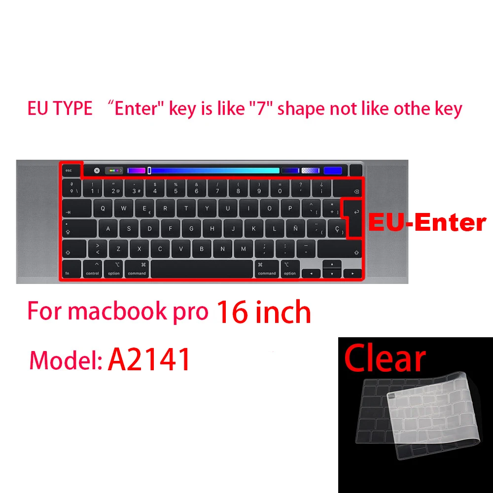 M Для Apple Macbook pro13/11Air 13/15 Retina12 дюймов все серии Силиконовый чехол для клавиатуры прозрачная защитная пленка EU/US - Цвет: M