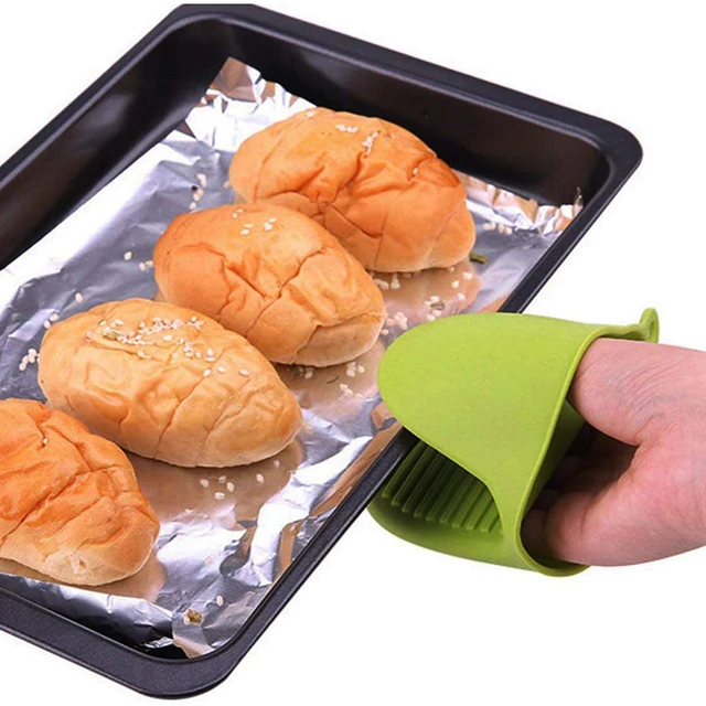 Gants de cuisine anti-brûlure en silicone, 1 pièce, mitaines, maniques,  support de bol, pince à main - AliExpress