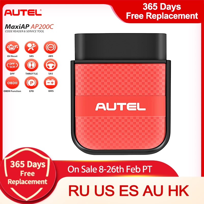 Autel AP200C Bluetooth Obd2 Scanner Code Reader Full System Diagnostic Tool Diagnostic Scanner PK AP200 & AP200M