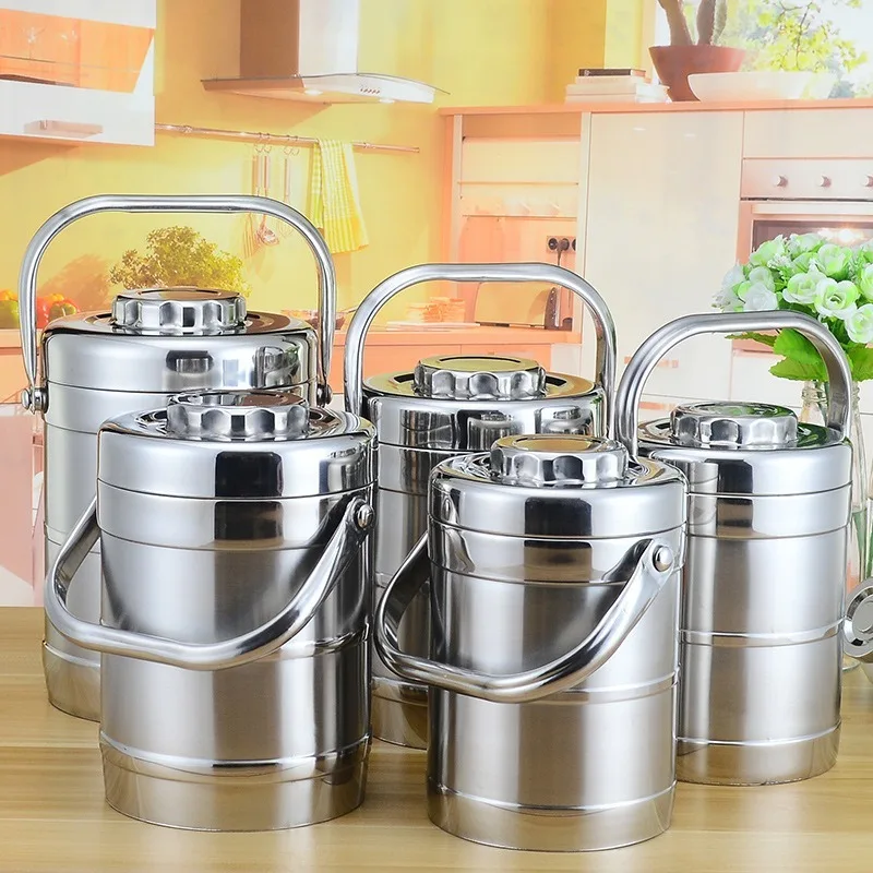 

1.4-2.8L Large-capacity Portable Stainless Steel Vacuum Saucepan Double-layer Insulated Lunch Box Chinese Food Bucket