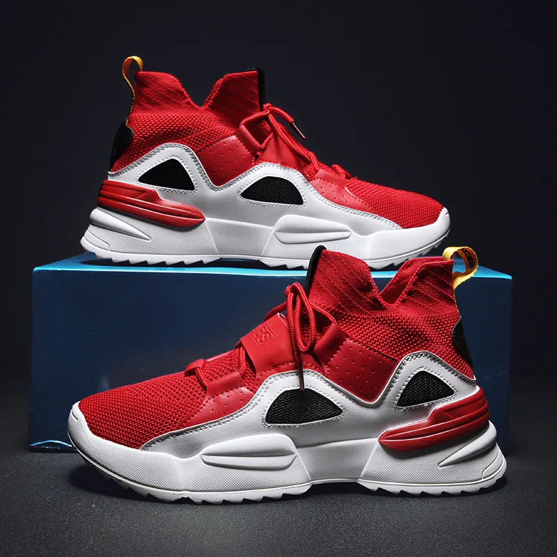 

2019 Autumn New Style Men Athletic Shoes Fly Netting Surface Breathable Korean-style Casual Versatile Running Shoes