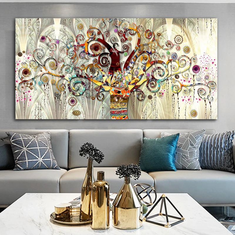 CHENFART-Tree-of-life-Gustav-Klimt-Landscape-Wall-Art-Canvas-Scandinavian-Poster-Print-Modern-Wall-Art (3)