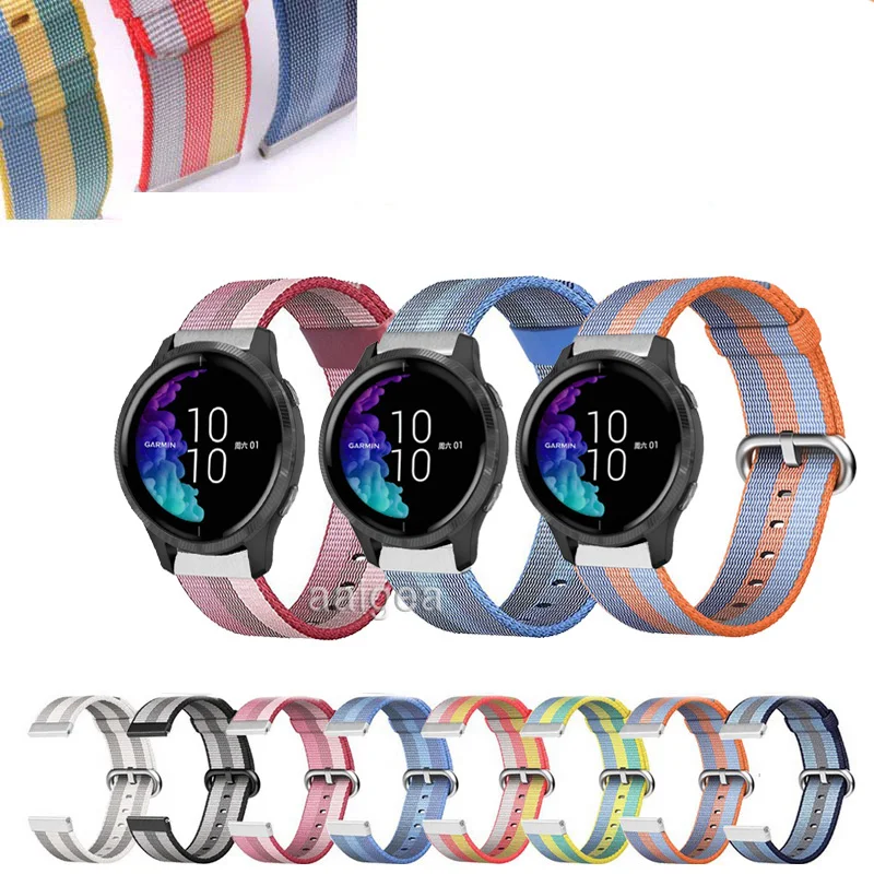 Cinturino Sportivo In Nylon Intrecciato 20Mm 22Mm Per Garmin Venu Sq Per Garmin Forerunner 645 245 245 Cinturino Per Orologio Musicale