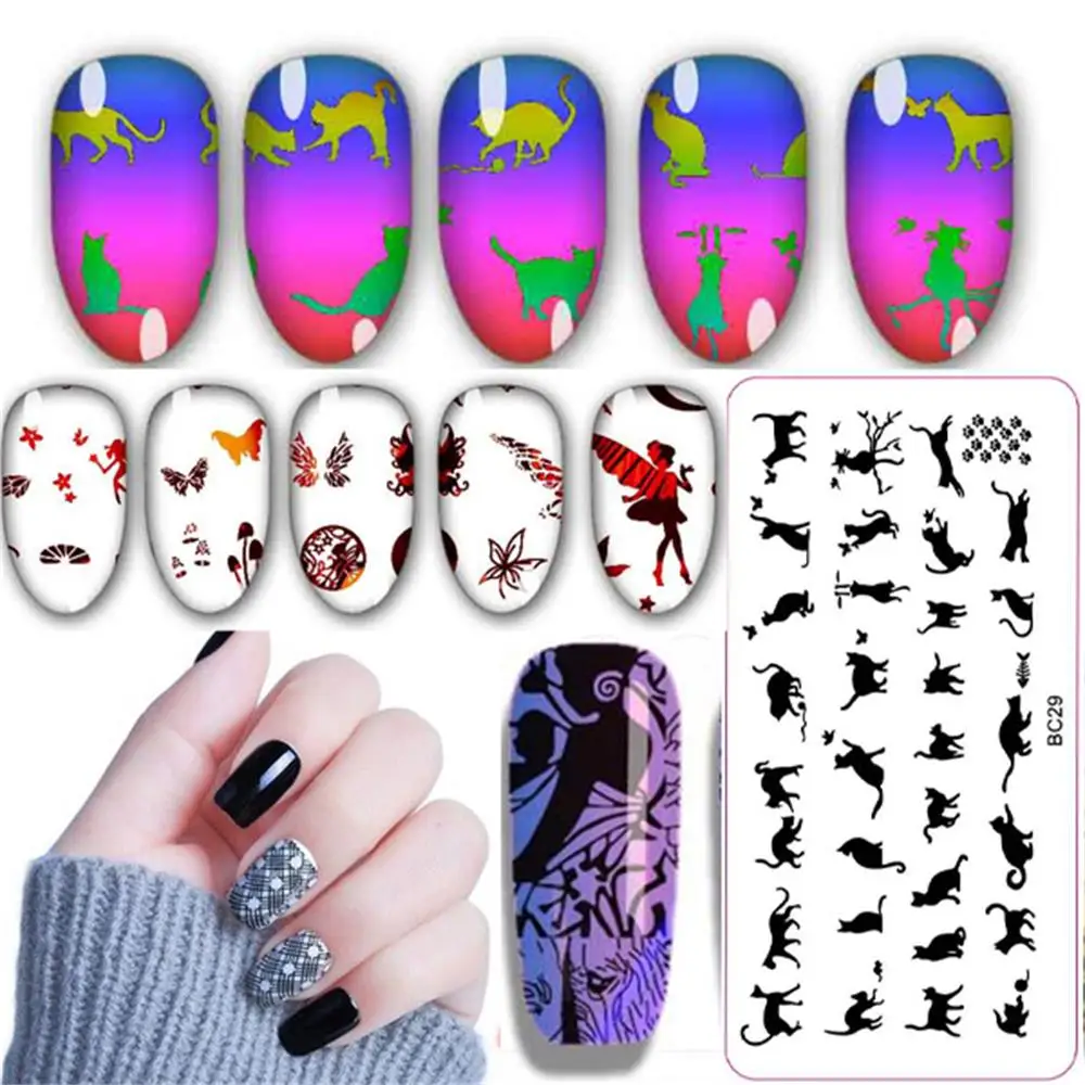 Pretty Nail Art шаблоны для стемпинга Набор тарелок Цветочная Геометрическая Марка с