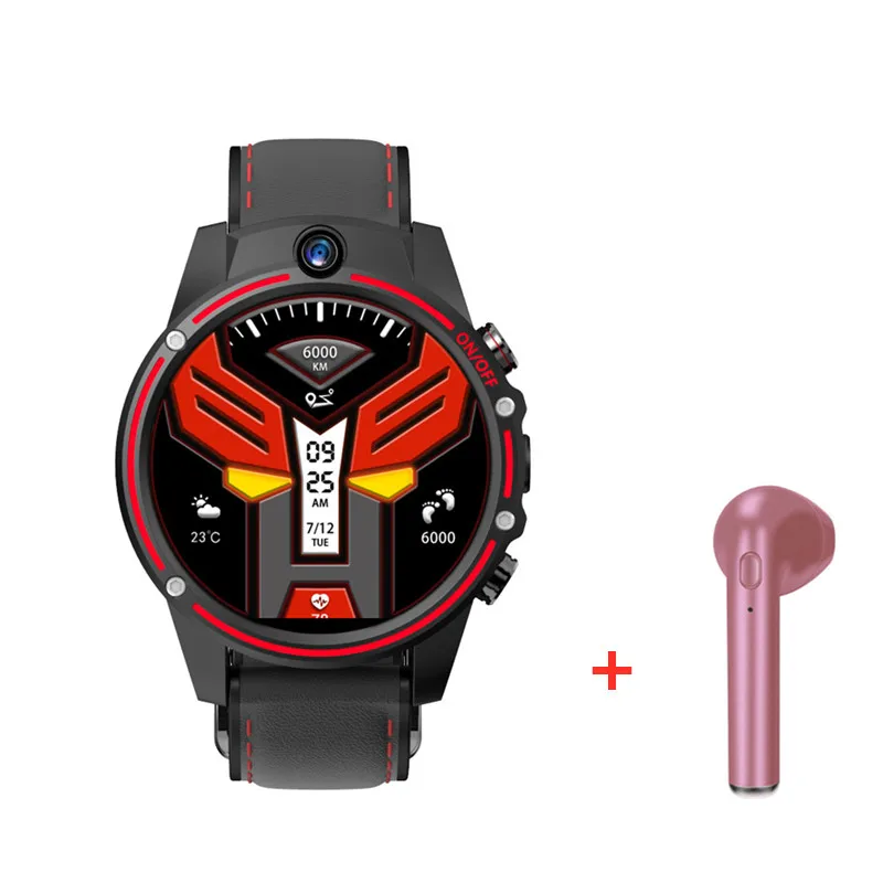 red add headset 8 Мп+ 5 Мп двойная камера 4G Смарт-часы Android 7,1 телефон gps WiFi Смарт-часы мужские сердечного ритма шагомер Google APP Store спортивные вещи - Цвет: red add headset