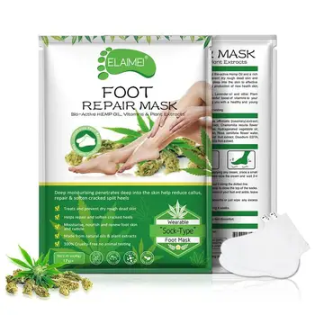 

1 pair 100% Hemp Oil Foot Film Exfoliating Peel Cuticles Heal Deep Repair Foot Skin Care Moisturizing Whitening Feet Mask