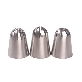 

3PCS Large Cream Nozzle Pastry Stainless Steel Icing Piping Tips Set Cakes Decorating Baking Tools Dessert Decorators
