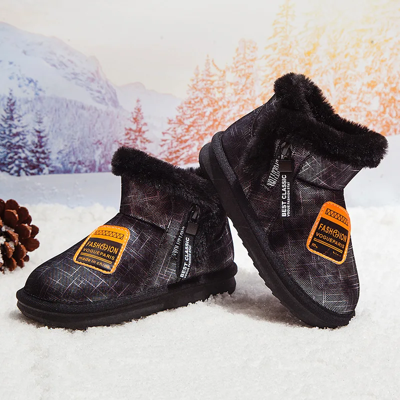 Зимние ботинки для девочек; зимние детские ботинки; теплые средние ботинки на мягкой подошве для детей и девочек; Мягкие короткие ботинки принцессы
