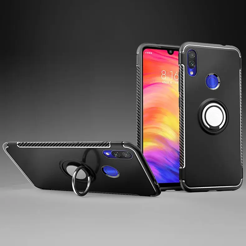 Чехлы для xiaomi redmi note7 anillo de Metal soporte de coche из силикона для redmi note5 redmi note6