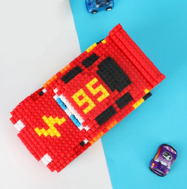 Aoger Disney Cartoon Pixar Cars 3 Diamond Building Blocks Lightning Mcqueen Cute Diy Model Connection Mini Bricks Car Blocks Toy 2