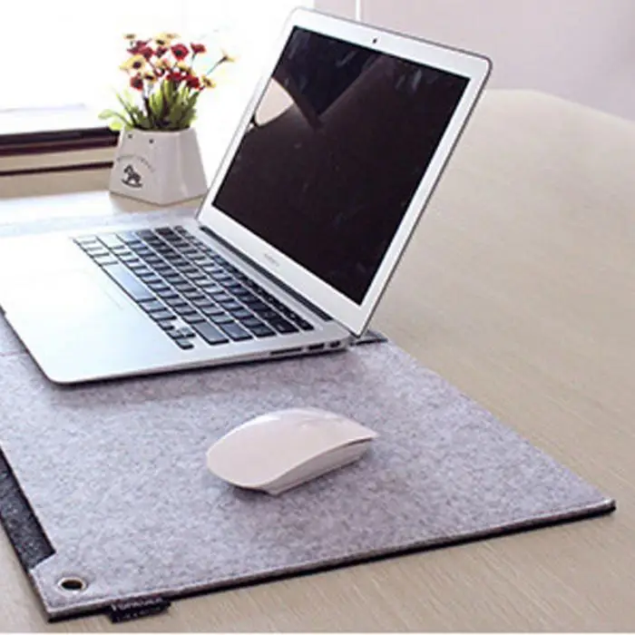 New Style Grey Washable Felt Table Mat Book Pen Holder Gaming Mouse Pad Computer Cushion for Home School Office Use
