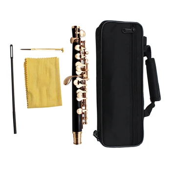 

New Half-size Flute Kit Cupronickel Silver Plated C Key Tone with Cloth Cleaning Stick Padded Case Screwdriver In stock