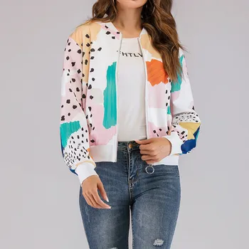 

The Fashion Women's Wear Winter Printed Long Sleeve Coat Women 2019 Spring Long Sleeve Floral Print Outerwear Lady Jacket Y913