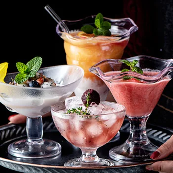 

Sundae and Dessert Cup Ultra Clear See Through Thick Solid Base Acrylic Heat Resistant LAD-sale