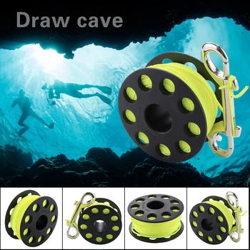 

Scuba Diving Reel Spool Finger Reel w/ Stainless Steel Bolt Snap Hook for Outdoor Diving Sporting Diver Decoration
