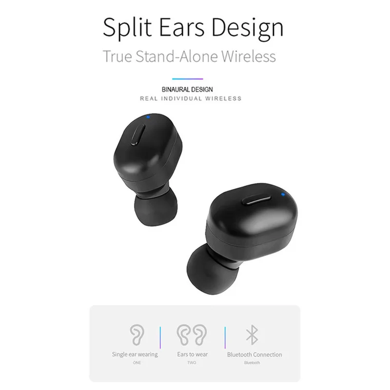 T1 TWS Mini Bluetooth 5,0 наушники гарнитура 3D стерео беспроводные наушники спортивные наушники с микрофоном зарядная коробка