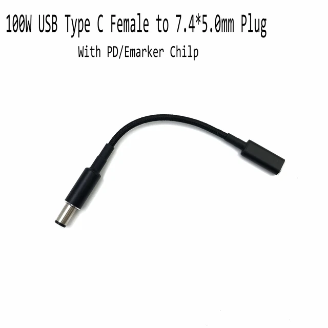 Convertidor de enchufe tipo C de 100W, USB tipo C hembra a adaptador  Universal para ordenador portátil, conector USB C de 100W, Cable de carga  rápida PD - AliExpress