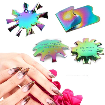 

Nail Art Manicure Edge Trimmer Easy French Smile Line Cutter Acrylic Clipper Plate Module DIY Stencil Tool Nail Art Decoration