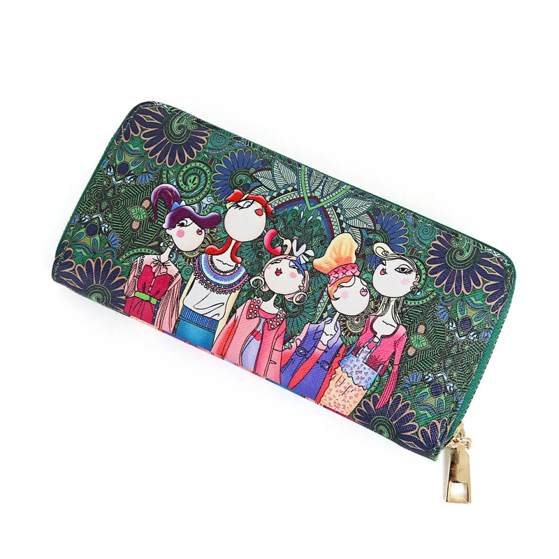 

Printed Women's Wallet Long Zipper Handbag 2018 New Style Ethnic-Style Printed Purse