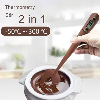 

Digital Spatula Cooking Thermometer Silicone Stirrer Candy Chocolate Thermometer Food Kitchen Baking Tool
