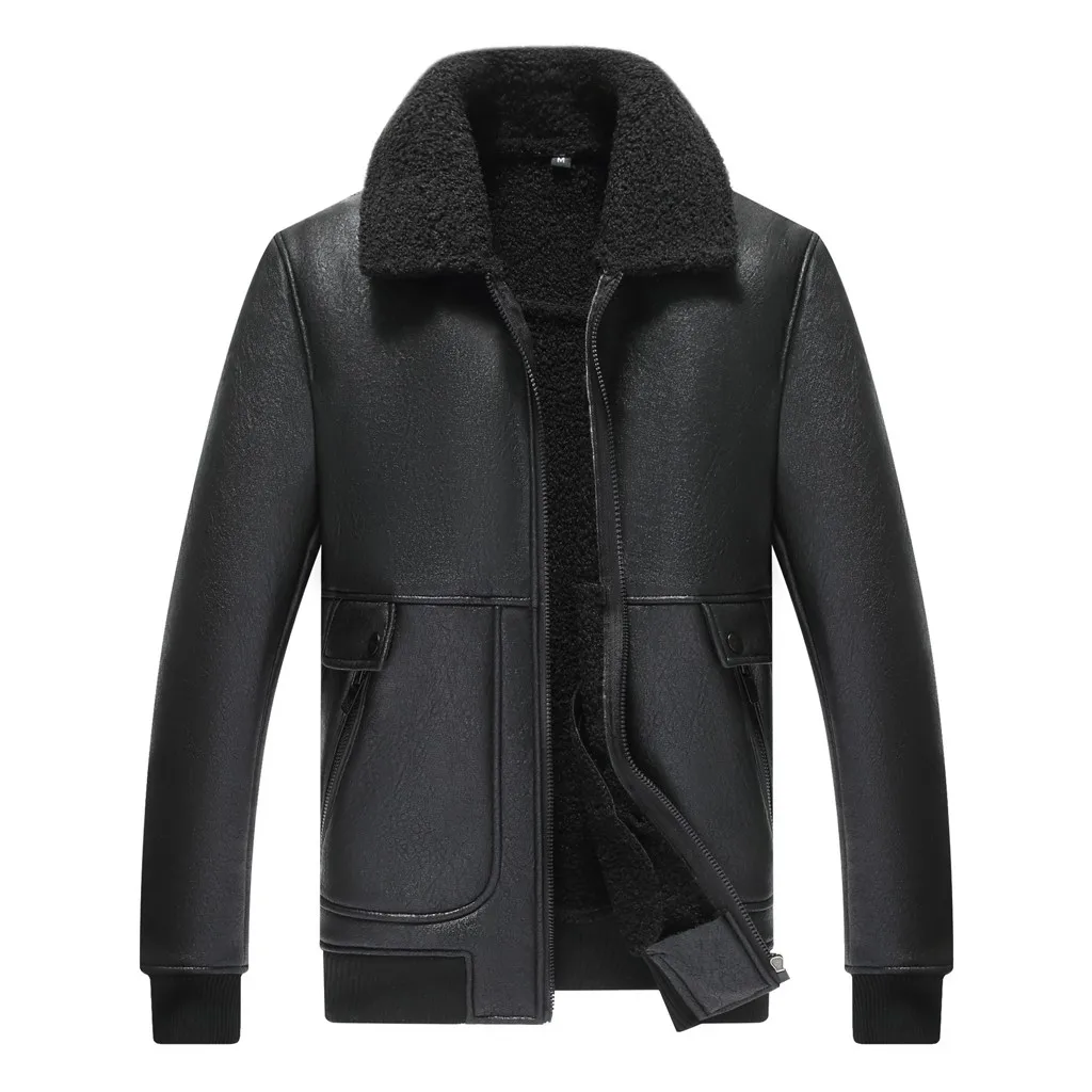 

Brand Clothing Military Jacket Men Winter Fashion Men Autum Winter Solid Outwear Leather Jacket Warm Coat Windbreaker Coat