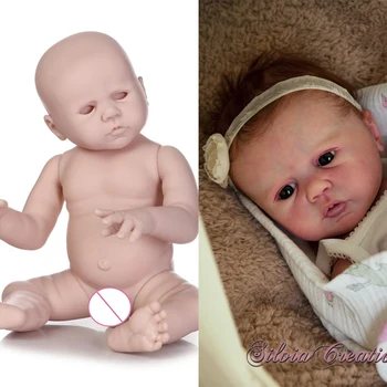 

NPK 20" unpainted blank reborn doll kit full silicone vinyl body boy girl doll mold part DIY