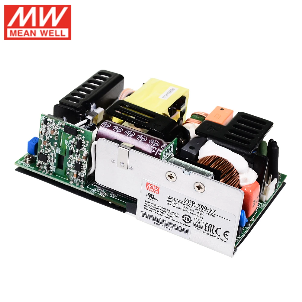 MEAN WELL EPP-500-27 500 Вт 18.5A 27 в высокая эффективность миниатюрный " x 2" промышленный открытый каркас блок питания PCB блок питания PSU