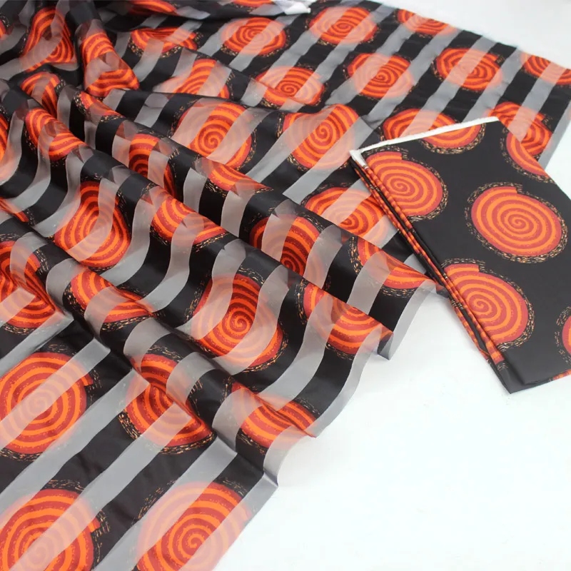 Горячая Распродажа, Gahna, стильная атласная шелковая ткань с лентой из органзы, Африканский воск, 4 ярда+ 2 ярда S191024