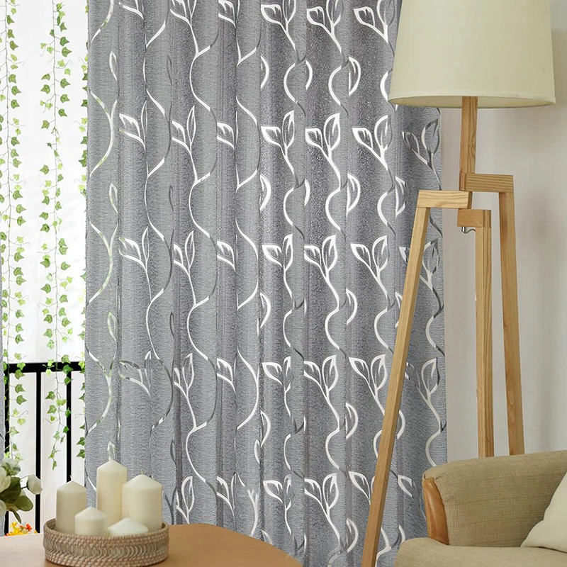 Door Window Curtain Floral Tulle Voile Drape Panel Sheer Valance Divider Balcony